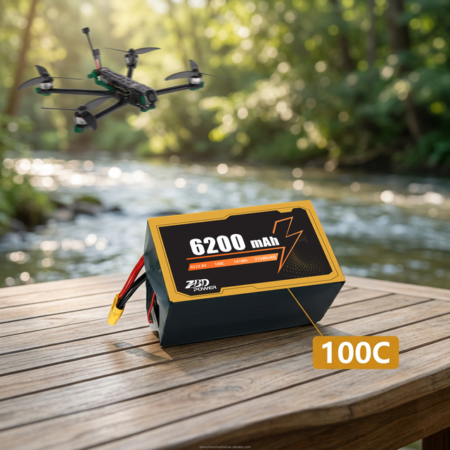 Drone Lipo Battery Factory Direct 6S 22.8V 6200mAh 100C  High Voltage High Discharge Rate for 8 Inch  FPV Drones and Toy RC Car