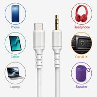 Cable de Audio Tipo C a 3.5mm con Chip DAC HiFi, Adaptador para Auriculares con Cubierta de PVC para Teléfono, Laptop, Tablet y Auto