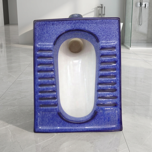 เซรามิกสุขภัณฑ์รูปร่างสองชิ้น Squatting กระทะ WC น้ำโถชักโครกสีฟ้าคู่สีพอร์ซเลนห้องน้ำผลิตภัณฑ์พอร์ซเลน - Product Image 1