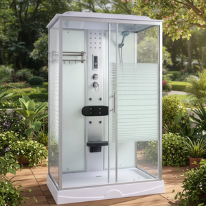 Cabine de <span class=keywords><strong>douche</strong></span> de luxe COMO en verre trempé carré, avec fonction de massage, de vapeur et de sauna, avec plateau - Product Image 2