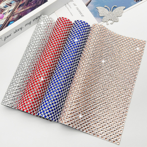 אופנה דבק עצמי גביש גביש גזירה גיליון רנתת 4*4 זכוכית מרובעת רשת תיקון חם - Product Image 5