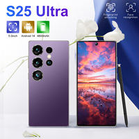 S25 Ultra Téléphone Électrique Métallique à Écran Plein de 50 Pouces avec Reconnaissance d'Empreintes Digitales et Faciale, Stylet, Utilisation Hôtelière et Extérieure