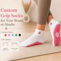 Chaussettes de yoga et de pilates pour femmes, antidérapantes, avec grip antidérapant sur la semelle, en coton/spandex, pour le sport et les activités intérieures