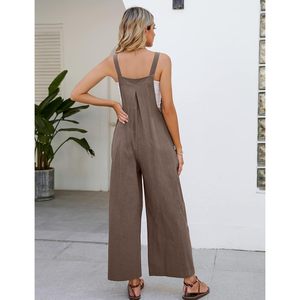 Overol de Algodón para Mujer FOXA, Corte Holgado, Pierna Ancha, con Bolsillos, Ropa Casual - Product Image 4