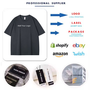 热销 220gsm 定制 DTG 印花徽标男女通用空白 T 恤短袖圆领公司团队服促销 T 恤员工制服 - Product Image 5