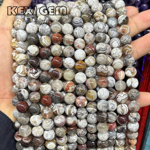 Natürliche Mexikanische Crazy-Achat-Steinperlen 6mm 8mm 10mm 12mm 14mm Glatte Runde Lose Natürliche Mexikanische Achatperlen für Schmuckherstellung - Product Image 3