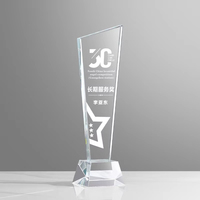 En gros Personnalisé Transparent Basketball Sports Verre Football Récompenses Acdemic Médailles Honneurs Crystal Trophy Cup Award Trophées