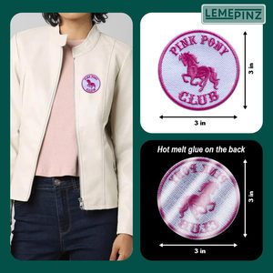 Patch brodé thermocollant Pink Pony Club de 3 pouces pour chapeaux, vêtements, sacs à dos, jeans, couture DIY - Product Image 5