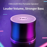 EWA A109 Mini Enceinte Portable, Unité Magnétique Super Puissante, Volume Élevé, Basses Riches, Synchronisation Stéréo TWS, Boîte Sonore Extérieure et Domestique pour 5.0 5W