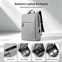 Sac à dos pour ordinateur portable 15 pouces avec logo personnalisé, imperméable, grande capacité, portable, pour étudiants, voyages et affaires, avec port USB