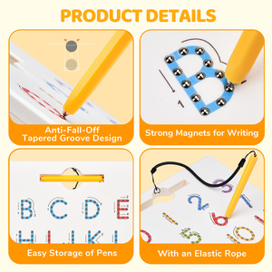 Tavola Magnetica per Tracciare Alfabeto e Numeri, Set Bifacciale con Lettere ABC e Numeri 123, Gioco Educativo Montessori per Prescuola, Pronto per la Spedizione - Product Image 5