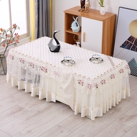 Nappe de bordure en dentelle en tissu de polyester fait à la main professionnelle motif floral moderne pour couverture de table