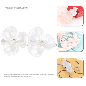 Épingle à <span class=keywords><strong>cheveux</strong></span> Bunea Fashion à double <span class=keywords><strong>fleur</strong></span> en acétate, épingle à <span class=keywords><strong>cheveux</strong></span> en acétate bleu pour femmes - Product Image 3