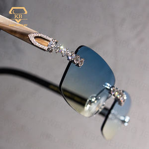 Gafas de Sol de Lujo Personalizadas de Primera Calidad <span class=keywords><strong>2024</strong></span> Sin Montura con Diamantes y Moissanita para Hombre - Product Image 1