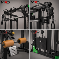 Máquina Smith Multifuncional Todo en Uno para Gimnasio con Cable Crossover, Torre de Pesas, Rack de Sentadillas, Lat Pulldown y Remo Bajo