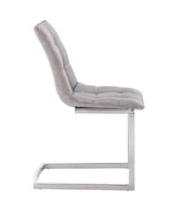 Prezzo a buon mercato mobili per la casa su misura moderna in pelle schiena alta struttura in metallo grigio <span class=keywords><strong>tessuto</strong></span> sedia da pranzo - Product Image 3