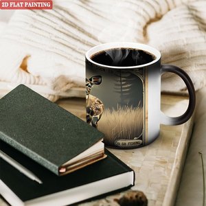 Mug en céramique noir givré de 11 oz, tasse magique changeant de couleur, utilisation quotidienne, design sensible à la chaleur - Product Image 3