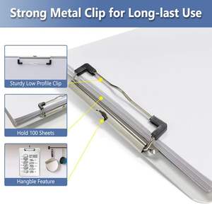 Porte-documents en métal, format A4, porte-documents médical, porte-documents en aluminium pour entrepreneurs, avec clip discret - Product Image 3