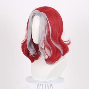 Venta al por mayor <span class=keywords><strong>Killer</strong></span> <span class=keywords><strong>Seven</strong></span> Lycorisradiata Cosplay peluca 45cm medio largo rojo plata Anime Peluca sintética resistente al calor Peluca de pelo - Product Image 3