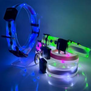 Led Light-Up Hondenluminescentie Kraag Lopende Riem Nylon Materiaal Met Rubberen Coating Niet-Verstikkende Huisdieraccessoires - Product Image 1