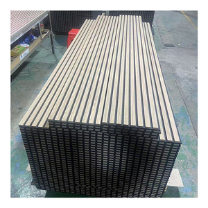 Tiange facile installazione 280x46 <span class=keywords><strong>Cm</strong></span> impiallacciatura di noce avvolto <span class=keywords><strong>Mdf</strong></span> perforato legno acustica pannelli murali in legno - Product Image 1