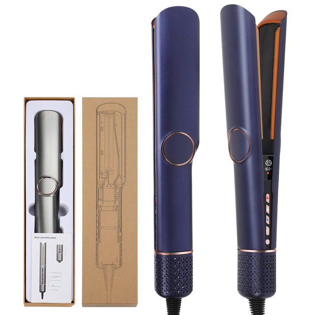 New Professional Electric Negative Ion Flat Air Straightener Hair Blow Dryer Iron Power Cord Custom Steam Hair Straightener
