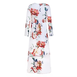 Fashion Design con motivo floreale stampato abito a manica lunga abito da sera donna abbigliamento donna Ropa - Product Image 4