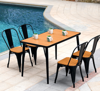Chaises et tables de café en métal en bois durable et bon marché fabriqué en usine directe en Chine