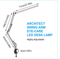 Bras pivotant de lecture Flexible réglable en usine, lampe de Salon de Table à ongles LED avec Base lourde