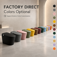 Inodoro Inteligente Cuadrado con Sifón en S, Color Personalizado, de Una Pieza, Cerámico, con Descarga Automática, Asiento con Calefacción, Venta al por Mayor de Fábrica OEM ODM