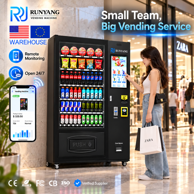 RUNYANG Wholesale Touch Screen Combo Beverage Vending Machines for Retail Items Smart Snack Vending Machine for Foods and Drinks