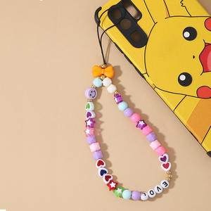 Nouvelle vente chaude coloré téléphone sangles Amériques à la main initiale lettre coeur perles Style téléphone portable chaînes perles pour les femmes - Product Image 2