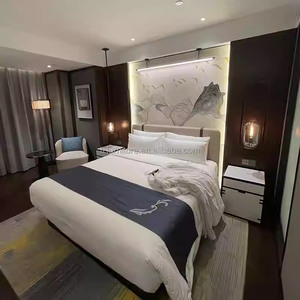 Budget-friendly 3 Star Hotel Bedroom <b>Set</b> Complete Twin King Wood Bed Frame With Headboard Nightstands Desk Wardrobe & <b>Side</b> <b>Table</b> - Product Image 1