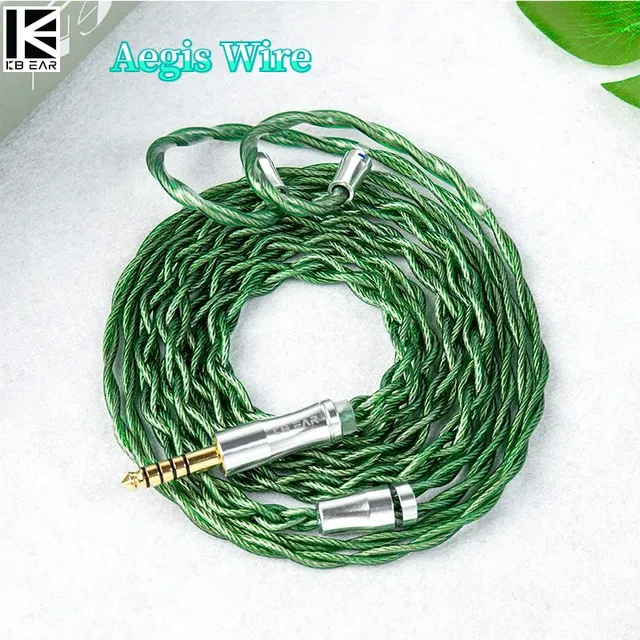 KBEAR Aegis Wire 4N Silver-plated OFC HiFi Headphone Cable Balance IEM Core 3.5/4.4mm for Headset Earphones KZ ZS12 PRO X ZA12