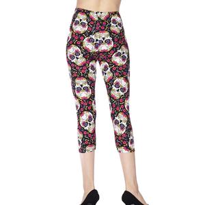 Leggings de Yoga con Estampado de Gato Gótico de PIHA SPORTS para Mujer, Logotipo Personalizado, Cintura Media, Elásticos, Deportivos, para Correr, Gimnasio, Capri, de Secado Rápido - Product Image 3