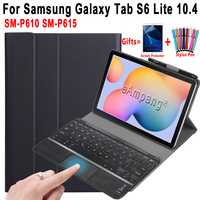 Untuk Samsung Galaxy Tab S6 Lite 10.4 untuk Samsung SM-P610 P615 PU Kulit Ramping Casing Keyboard Ajaib