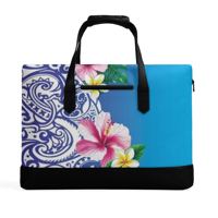 Porte-documents en PU pour homme, style hawaïen, motif polynésien, personnalisable sur demande, marque JP, fermeture éclair, design imprimable
