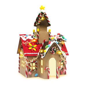 Puzzle miniature 3D DIY illumine le petit jouet de <span class=keywords><strong>maison</strong></span> de Noël en carton pour enfants - Product Image 3