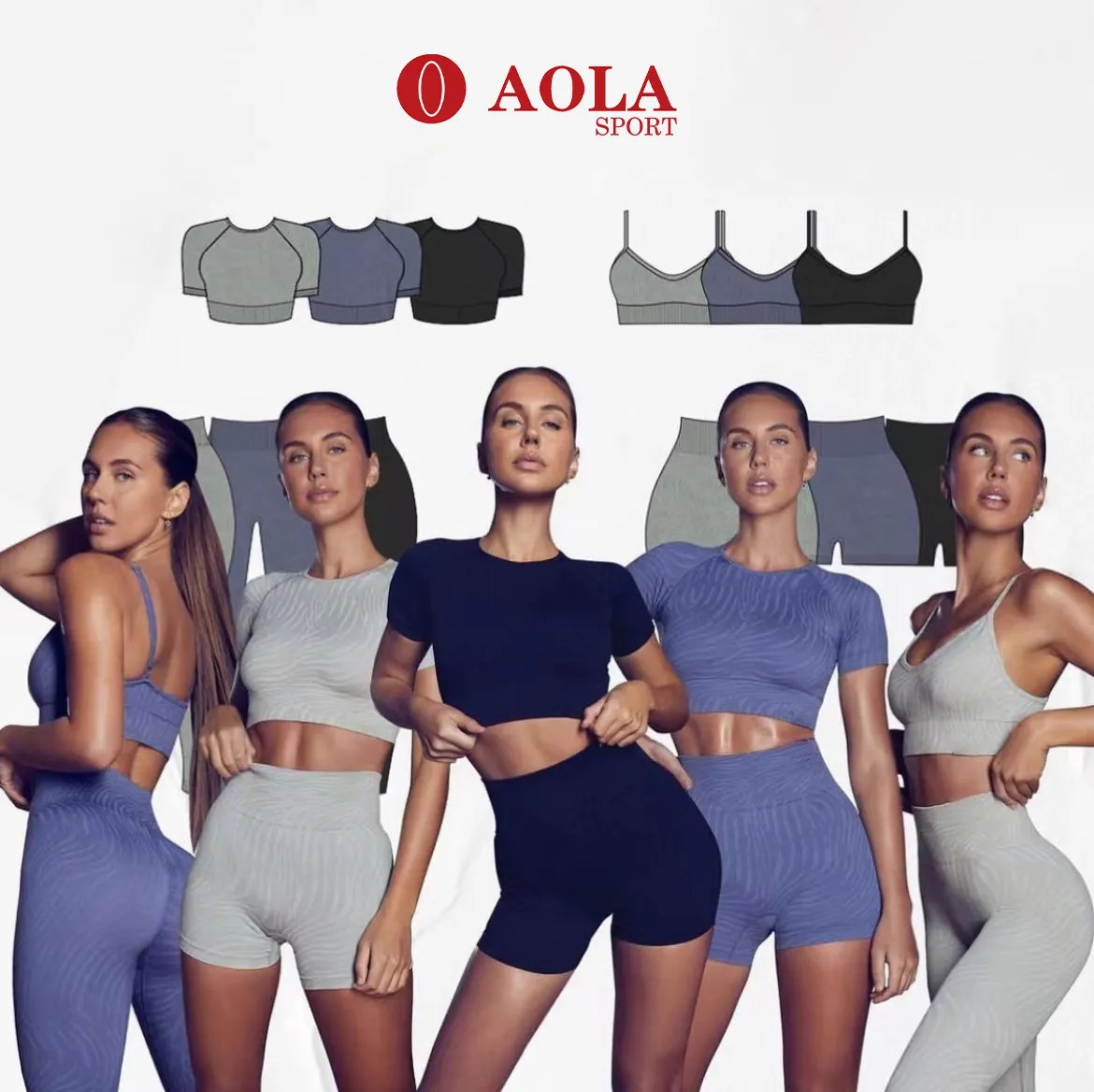 AOLA Treino Define As Mulheres Roupas Ativo Yoga Roupas Esportivas Sportswear Activewear Sutiã Conjuntos de Ginástica Leggings Sem Costura