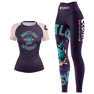 Женские компрессионные леггинсы оптом, на заказ, для единоборств (рашгард, BJJ), униформа для единоборств, защита от УФ-излучения UPF50, спандекс/нейлон - Product Image 6