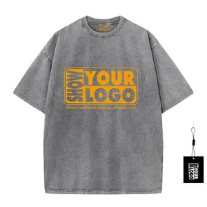 100% cotton 230gsm High Quality Acid Washed Clothing T shirt Blank Faded Retro Oversized shirt Custom Vintage Unisex t-shirts