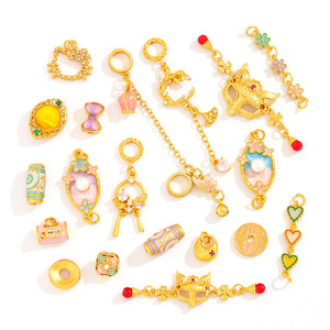 NANTONG Perles, pendentifs, pampilles et entretoises en cuivre plaqué or 18 carats, style chinois, pour la création de bijoux DIY - Product Image 5