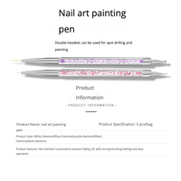 Nail art set 5pcs double tête ongles strass pointillant stylo nail art kits peinture Dotting Brush