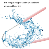 Grattoir à langue portable en acier inoxydable en forme de U, en plastique ABS, réutilisable, écologique, avec revêtement épais