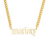 Collier personnalisé en acier inoxydable plaqué or 18K avec initiales
