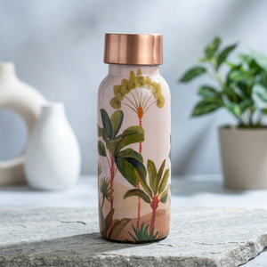 Bouteille d'eau en cuivre imprimé style 500 ml, bouteille anti-fuite, bouteille durable pour un usage quotidien, bouteille d'eau en cuivre pur, anti-fuite et authentique - Product Image 2
