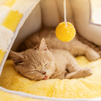 Lit en peluche long super doux pour animaux de compagnie, chenil de luxe lavable pour chiens et chats, lit chenil pour sommeil profond