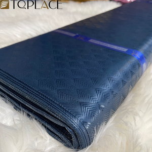 Tissu Atiku pour Hommes Nouveau Design Maille Jaune de Haute Qualité Matériaux Nigérians pour Grandes Occasions de Fête - Product Image 5