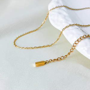Collar Clásico EManco para Mujer, Chapado <span class=keywords><strong>en</strong></span> <span class=keywords><strong>Oro</strong></span> Fino, <span class=keywords><strong>Acero</strong></span> Inoxidable, <span class=keywords><strong>Cadena</strong></span> Delgada Ajustable <span class=keywords><strong>de</strong></span> Alta Calidad con Cierre <span class=keywords><strong>de</strong></span> Langosta, Regalo - Product Image 6