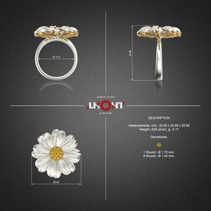 Anello Vintage con Fiore a Margherita, Regalo Quotidiano per Donne, Ideale per Feste - Product Image 6